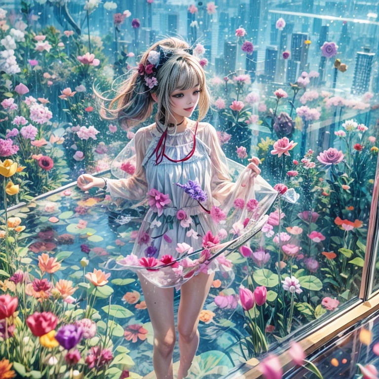 BloodRed, White in Pearly RainbowColors,ExtremelyDetailed(ProfessionalPhoto of Girl Floating in the Sky:1.37)ZoomLayer{Stunning|Mystic|GodRays|Haze}, 57th floor infinity pool in the urban forest. (Masterpiece 8K TopQuality:1.2)(ExtremelyDetailed NOGIZAKA face:1.37) ElaboratePupil with (SparklingHighlights:1.28) DoubleEyelids with Voluminous LongEyelashes PUNIPUNI RosyCheeks (Joyful Expressions LifeLike Rendering) MotionBlur  BREAK  (Acutance:0.77) PUNIPUNI Radiant Impeccable PearlSkin with Transparency White(Skinny SchoolSwimwear) {(HiddenHand)|((Corrected BabyLike Hand))} Whole Body Proportions and all limbs are Anatomically Accurate, {Carnation|Tulips|(Rose)} [FlowerWreath WrappedBody Full of Flowers Covering girl's body] {((Dazzling RainbowColorHorizon))|ColorfulSky|ColoredClouds|(Starly Particles)}(extra limbs:-1.4)(Not Detailed Face:-1.37)(Not Detailed Hand:-1.28), Drawing infinity pool reference to the rooftop of Marina Bay Sands
