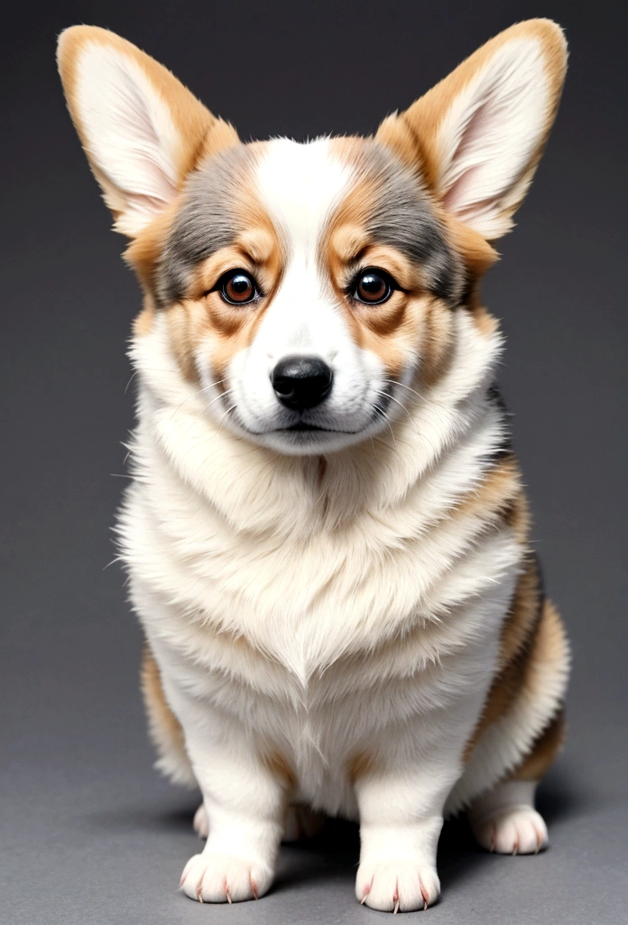 A corgi,Standing,White background