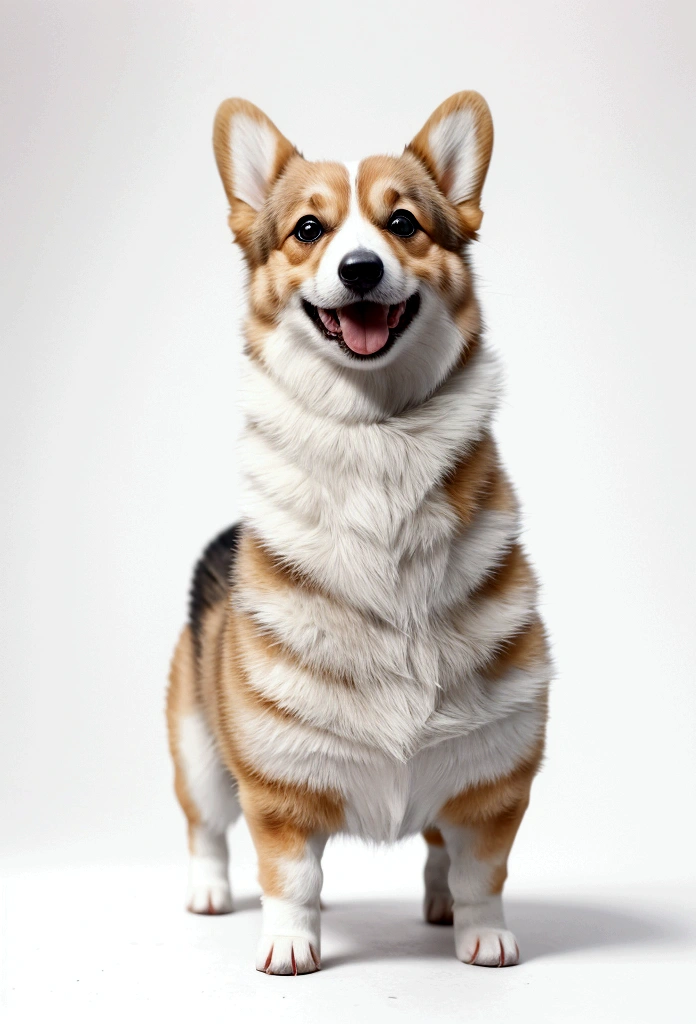 A corgi,Standing,White background