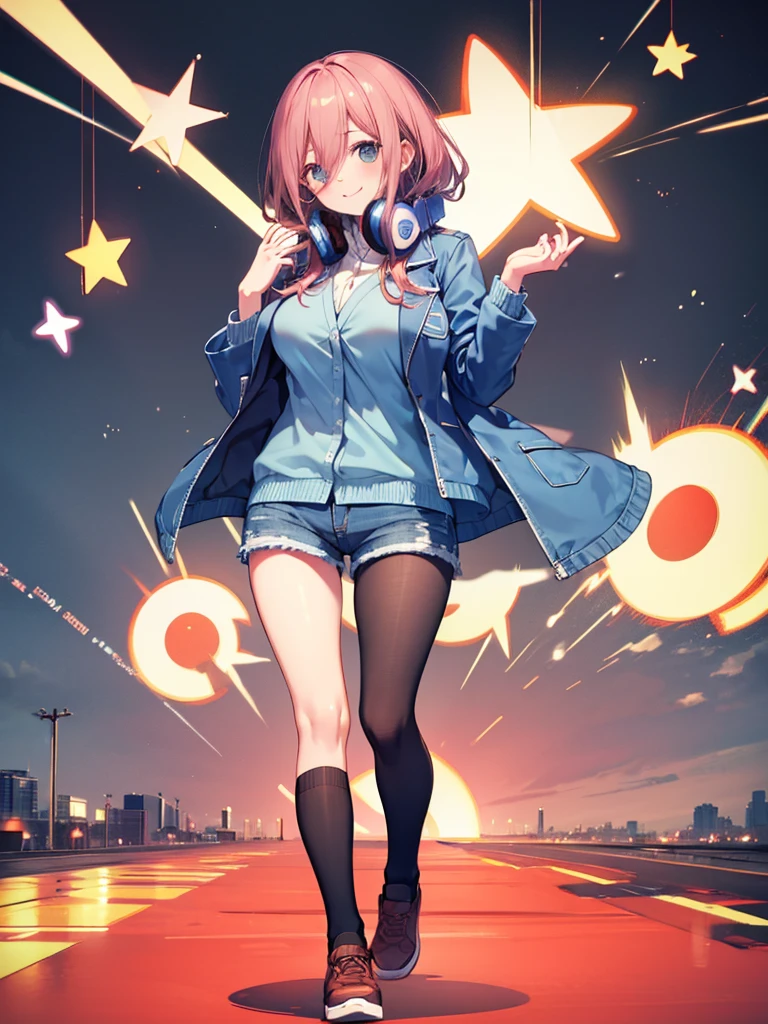 (Nighttime) , cityscape in background, ((19 year old girl sitting on a very high ledge looking down over rooftop into city, slight smile, playful, leaning forward)), (tight white shirt) , face illuminated by city lights, cute nose, (cute girl), (medium breasts) , (punk clothes:1.3), (multicolored hair:1.5), disheveled hair, dramatic shading, short skirt,detailed face, high quality, UHD, modern city, profile of girl, high ponytail, (city_night_lights), cinematic , ((one leg up by chest)), sneakers , ((metropolis)), dark night, darkened face, (shadows), (beautiful starry night), (sleeveless shirt), (thigh highs), sitting on very tall building