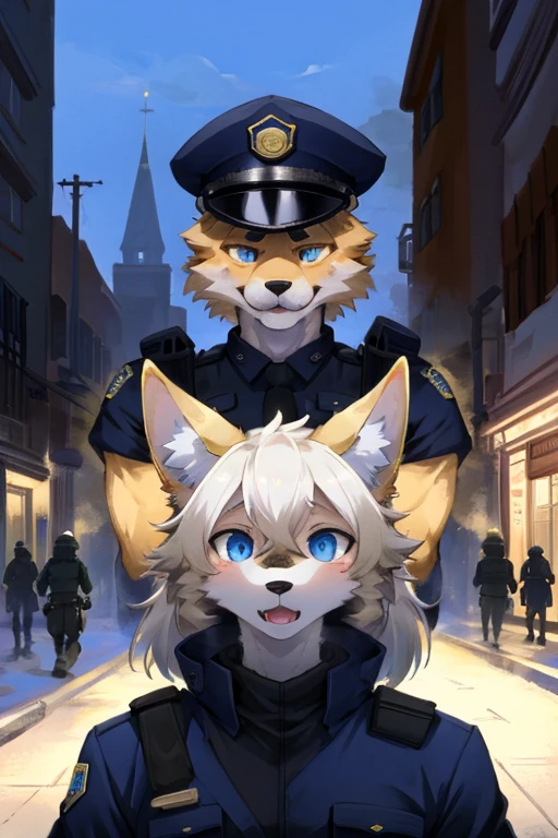 top quality, best quality, highres, masterpiece, super high resolution, detailed background, street, gasping for air(super handsome boys, dog)police officer, swat, police uniform, 6+boys, 6+girls, absurdres(highly detailed beautiful face and eyes)perfect anatomy, good lighting, volumetric lighting, cinematic shadow(kemono, furry anthro),