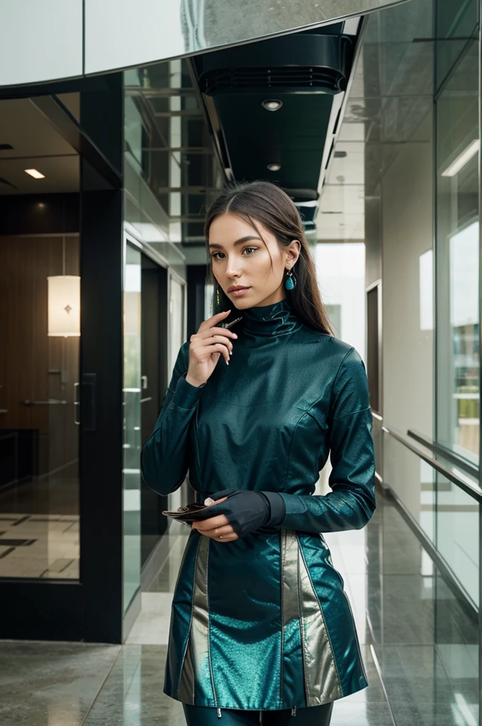 Develop a color palette that blends elegance with futuristic elements. Consider using deep blues, earthy greens, and metallic tones to evoke sophistication and modernity while reflecting the natural and transformative aspects of coffee.