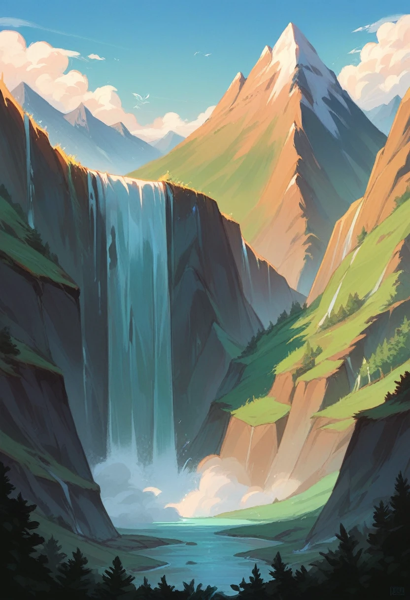 Natural views, mountains, waterfalls,
