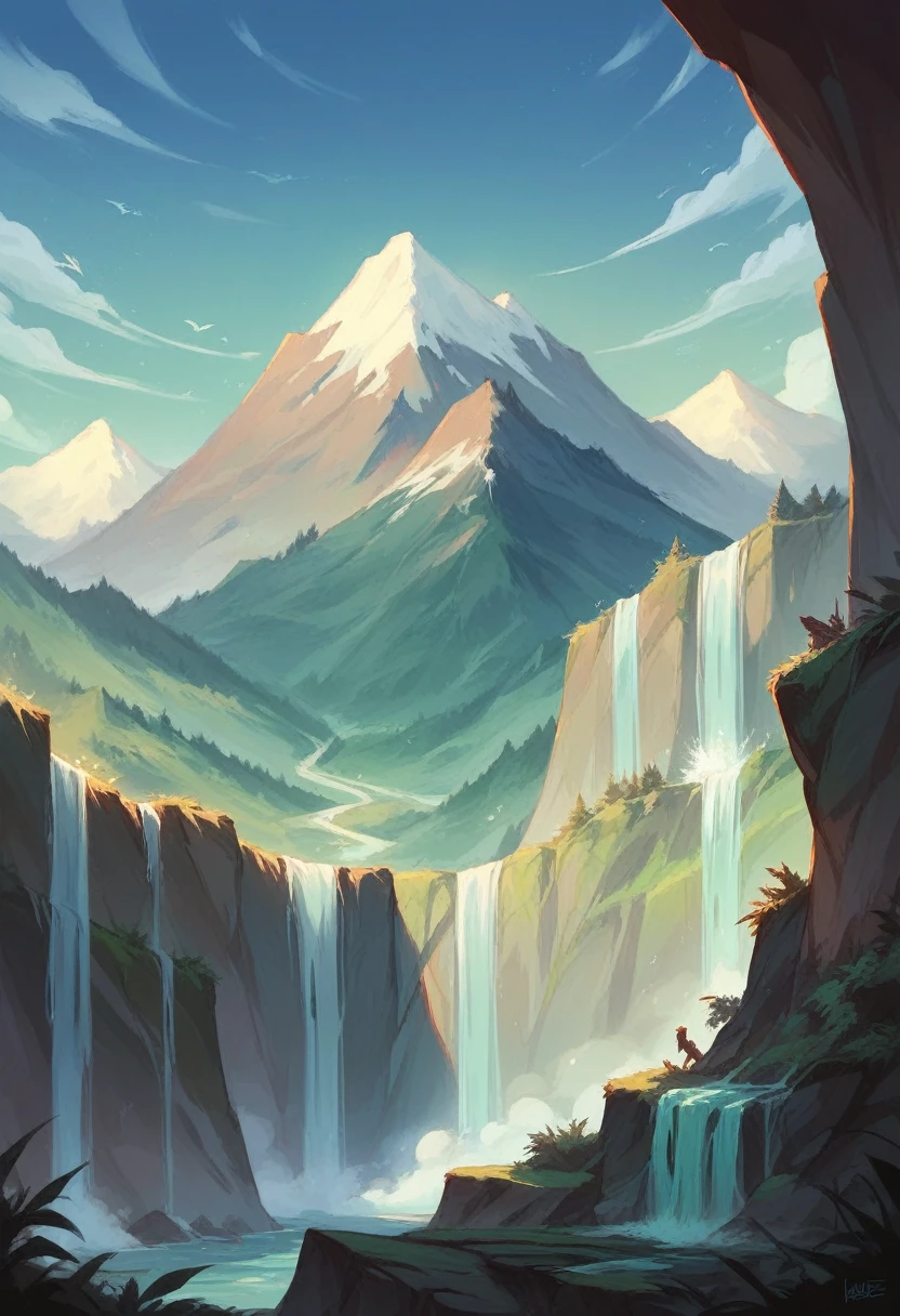 Natural views, mountains, waterfalls,