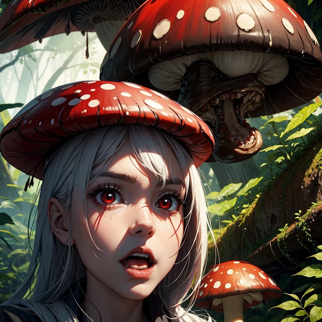 I want the face of a demon on a mushroom