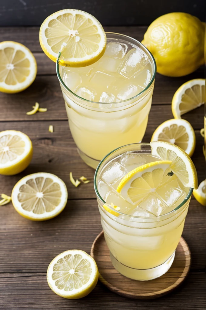 Lemonade with a lemon slice