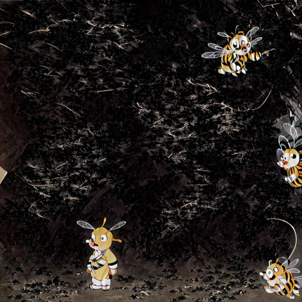 A baby cartoon character,Big head, , Cute cartoon characters, human structure bee concept art, Animated Characters, gentlemen. Halo character design, High-quality character design, Lovely characters, Animated Characters设计, Chiba Yudai, Cute coronavirus creature, qiangshu, Interesting character design
