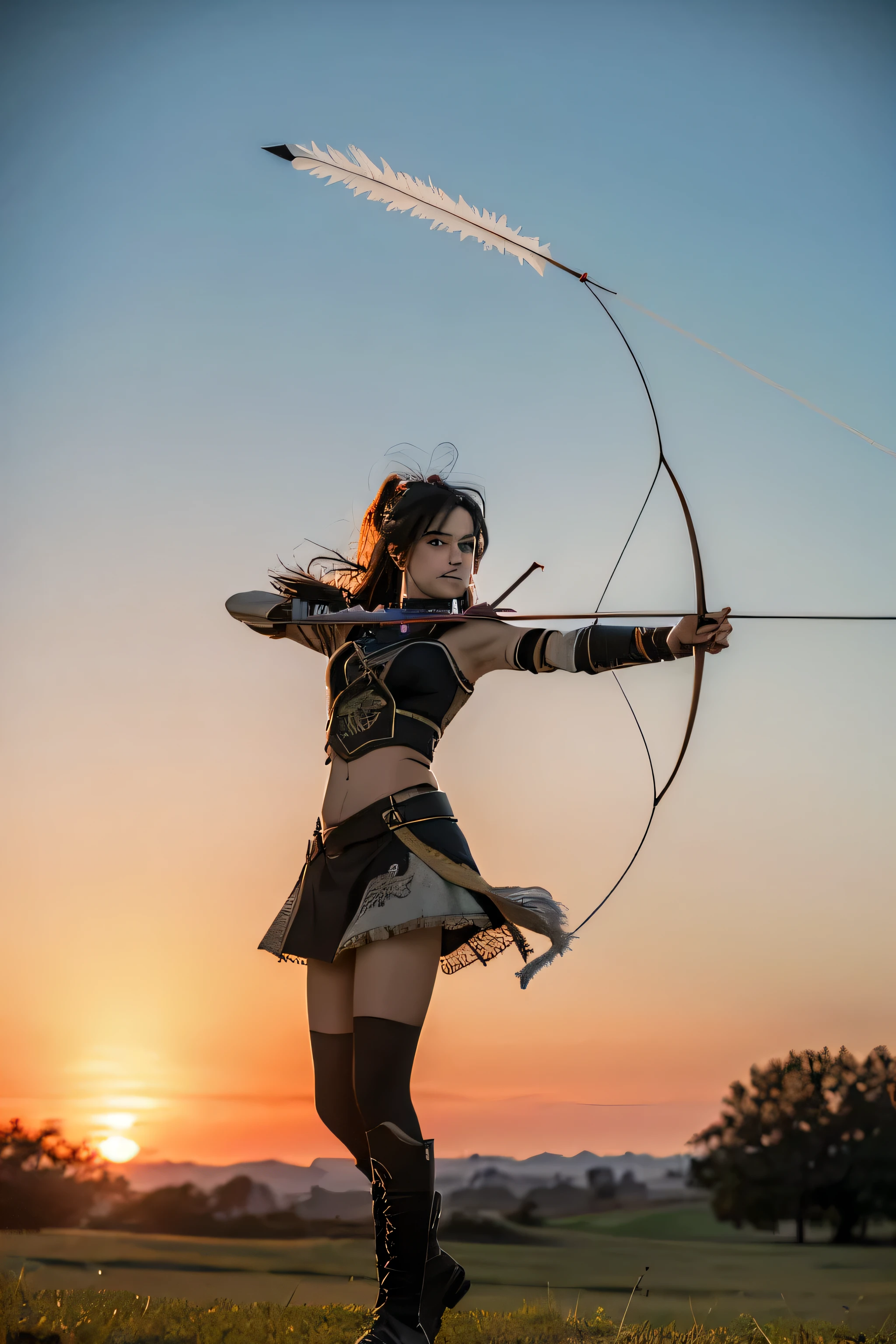 Path of Exile POE Ranger Bow Grassland Chic Treasure Sunset Jump Shooting Frost Arrow Hand-held Bow Shooting