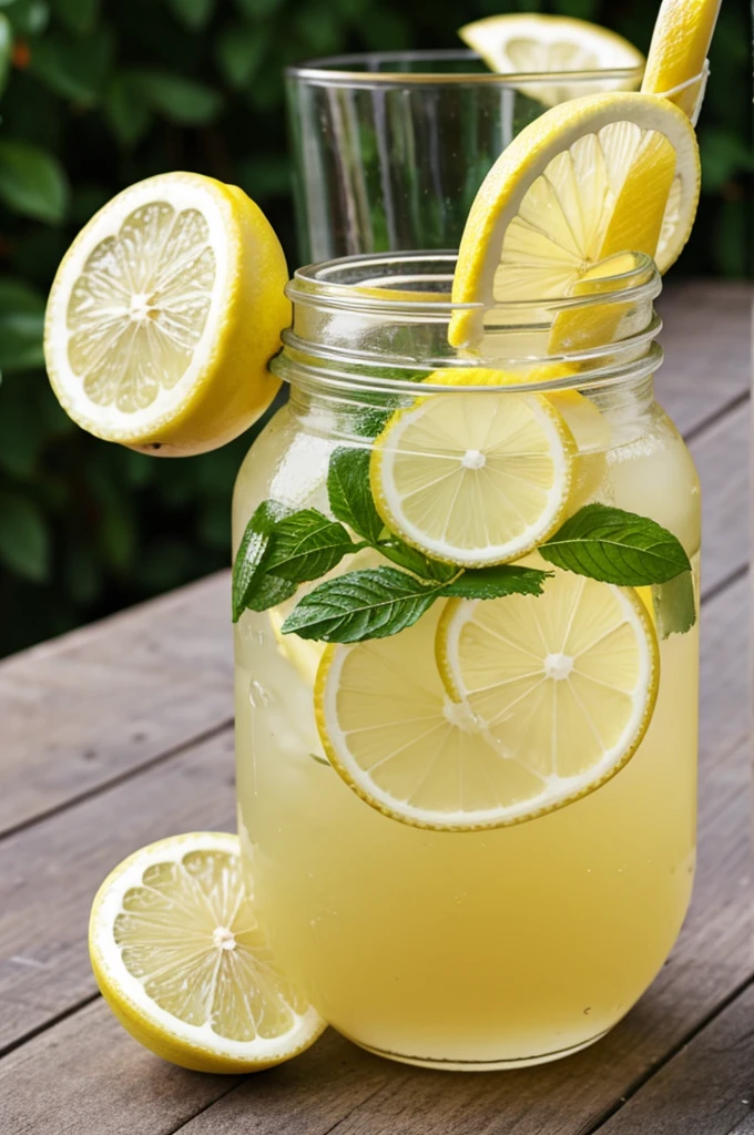 Lemonade that doesn't look yellow with a slice of green lemon