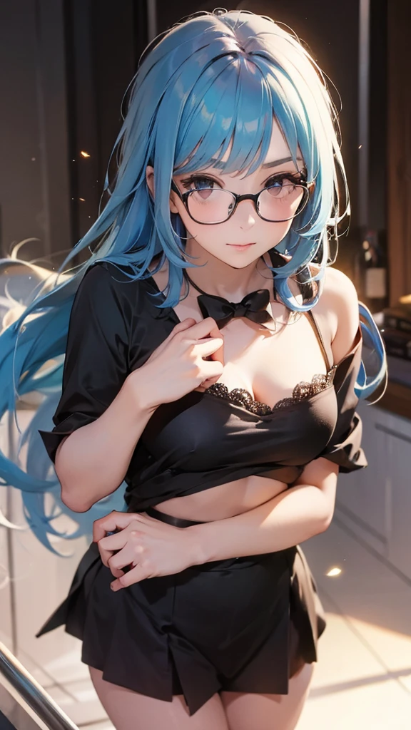 Cute girl with glasseasturbation