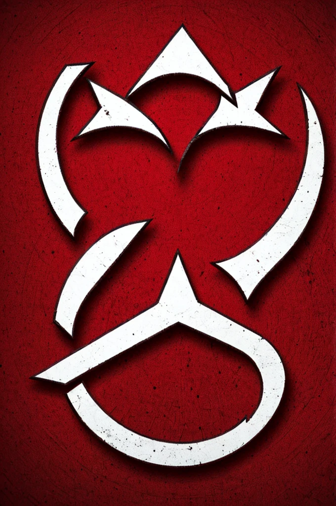 crimson satanic symbol, texture, white background