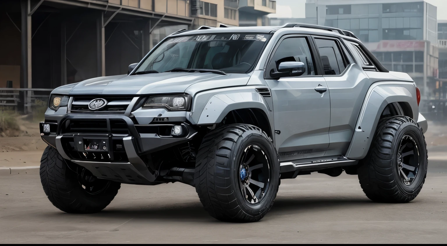 (Rough city)、(Cyberbank SUV)、(Future City)、Live Action、In detail、Deep Rim、Wide tires、parking、