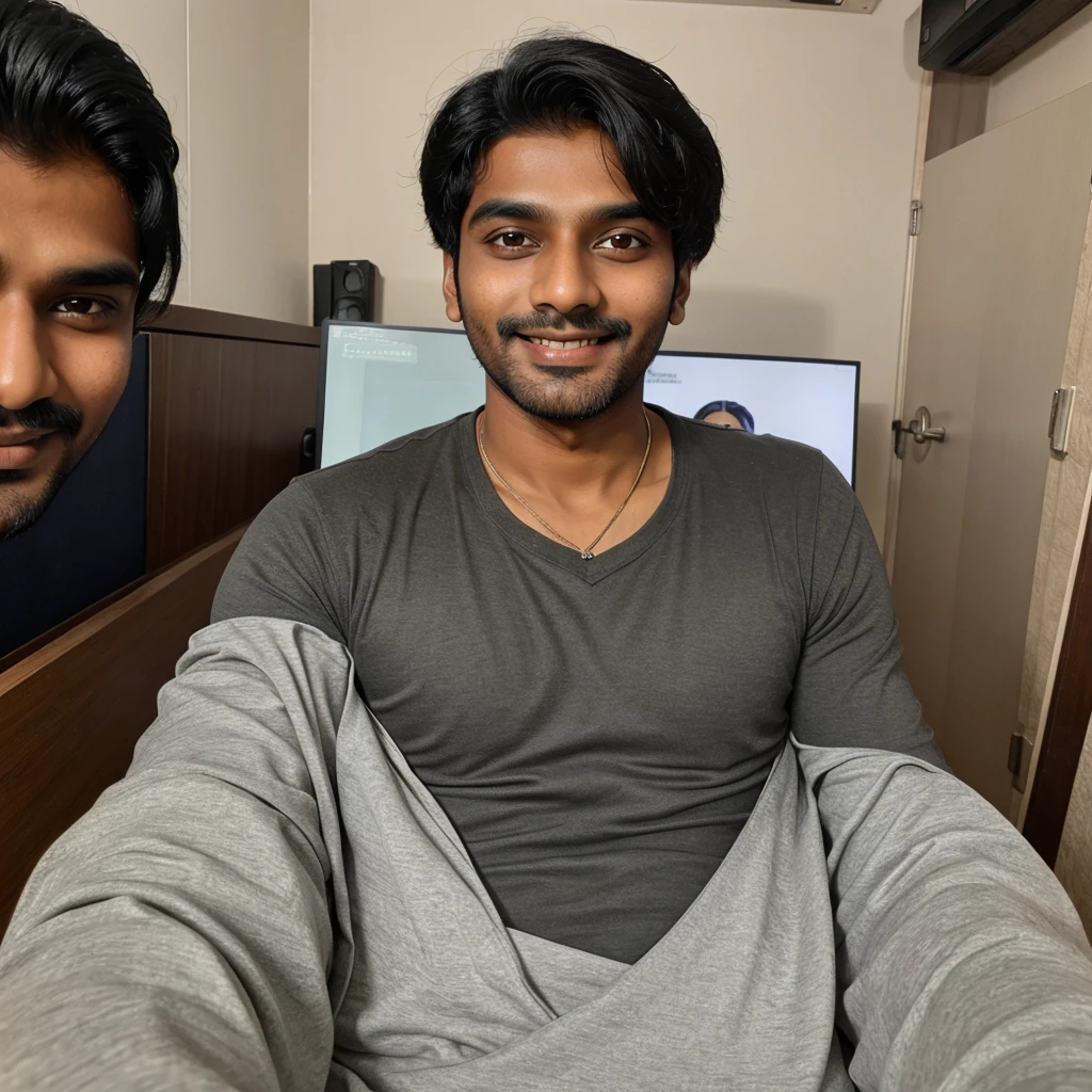 19 YEAR INDIAN MEN TEACHING THIRE AUDIENCE ABOUT EDITING WITH SMILE ON HIS FACE, PASSPORT SIZE PHOTO