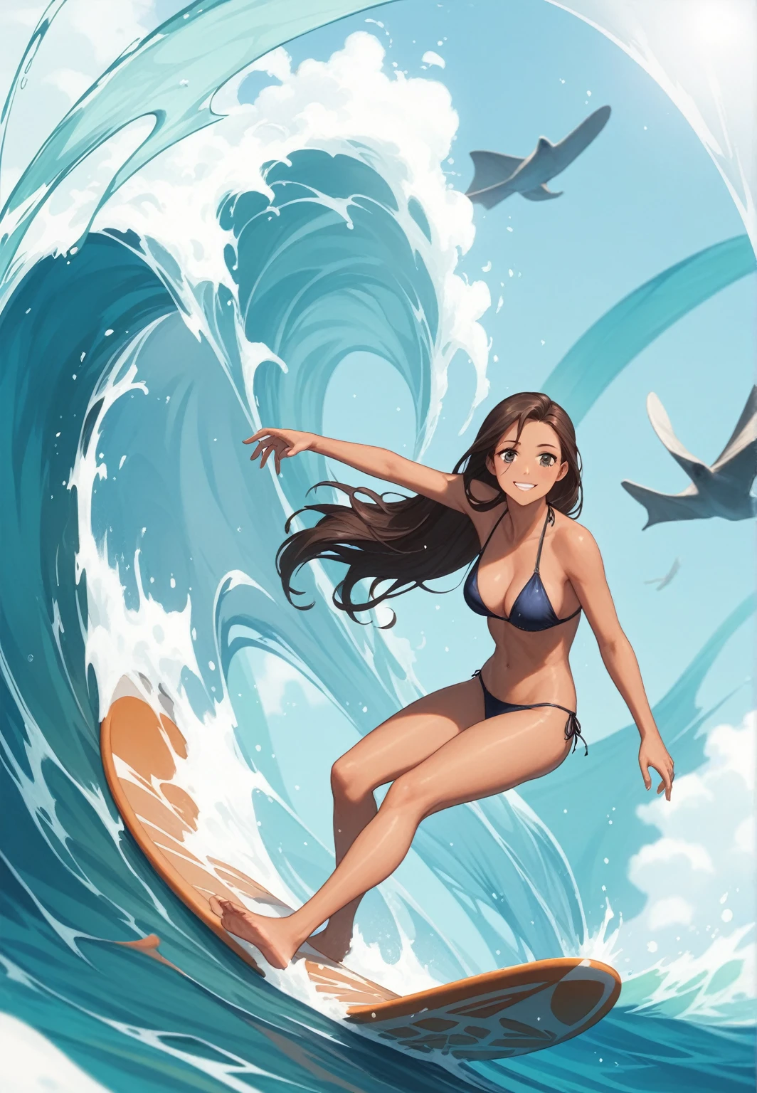 The maiden bikini was swept away by the waves
