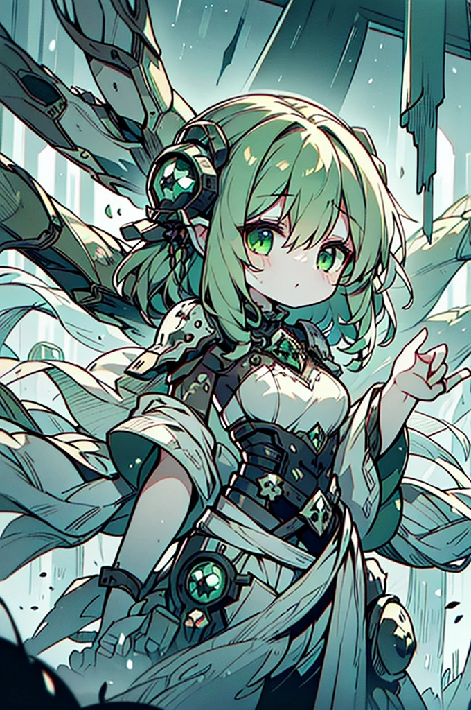 A withered, emaciated dryad stands amidst a barren wasteland, her tree-like limbs twisted and gnarled, devoid of leaves. The concept art is a detailed and haunting digital painting, capturing every intricate line and texture. Her skin is cracked and flaking, with hints of once vibrant green peeking through the decay. The background is desolate, with grey clouds swirling ominously overhead, conveying a sense of despair and desolation. The overall quality of the image is exceptional, with a stark and striking contrast between the decrepit dryad and her bleak surroundings.