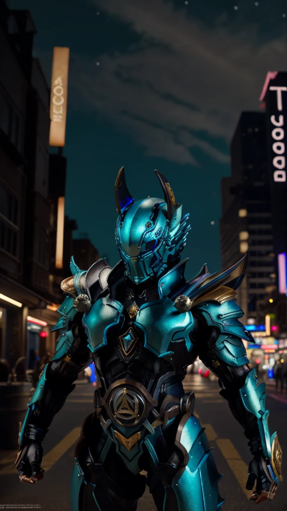 A man in fantasy-style full body armor, A fully enclosed helmet inspired by the Vajrayaksa, Composite Layered Chest Plate, Fully covered shoulder and hand guards, Lightweight waist armor, Close-fitting shin guards, The overall design is sturdy yet flexible, Black armor、 Gives off a noble aura, This character is、It embodies a hero wearing fantasy surreal style armor elaborately crafted in anime style.。, Exquisite and mature cartoon art style, (Bat Concept Armor, Realistic:1.4, Realistic textured materials:1.2, Professional photos, Cinematic), ((City night view, element, energy, elegant, goddess, woman:1.5)), metallic, High resolution, Highest quality, High resolution, Super detailed, Ultra-fine painting, Very delicate, Anatomically correct, Symmetrical face, Highly detailed eyes and face, High quality eyes, creativity, RAW Photos, 超High resolution, 32k, Natural light, Cinematic lighting, masterpiece-anatomy-perfect, masterpiece:1.5