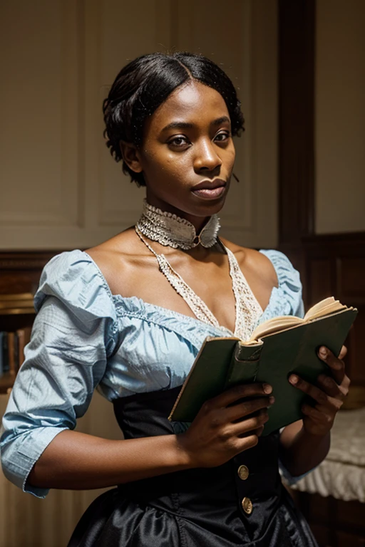 African male author reading Victorian aesthetic cosplay costume short hair Long face