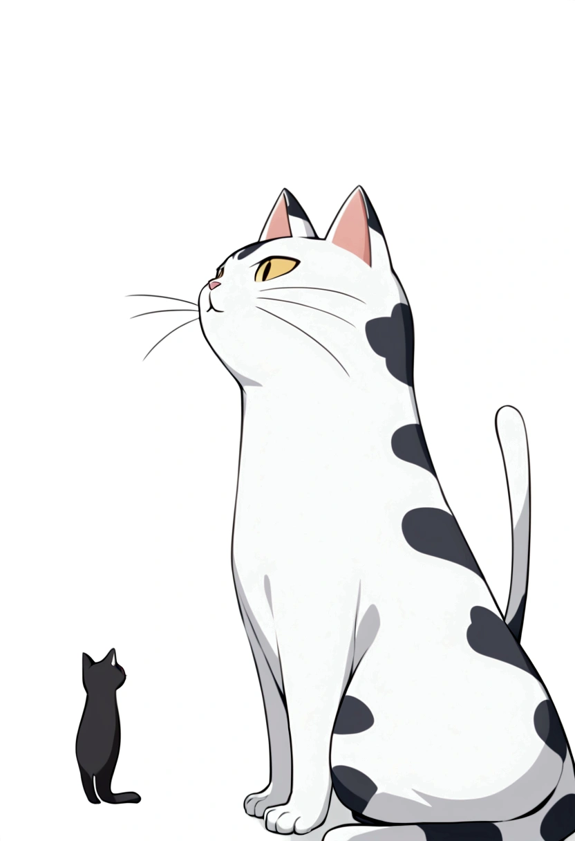 A cartoon cat,front,Standing,White background