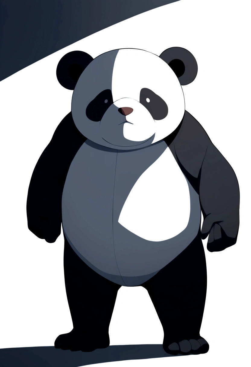 A cartoon panda,Hand Painted,front,Standing,White background