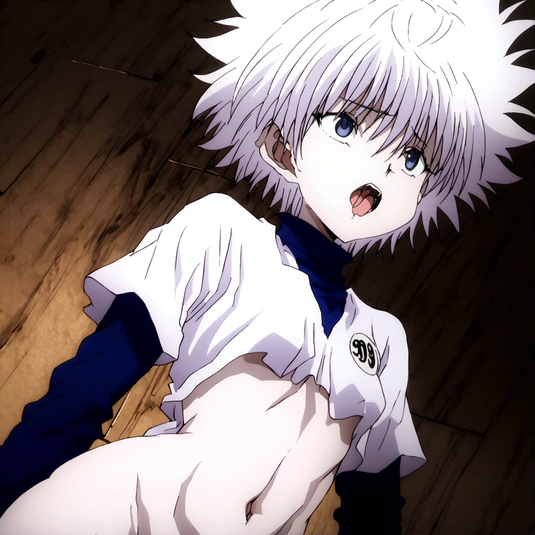 killua kitsune and lamia body ahegao and  navel  