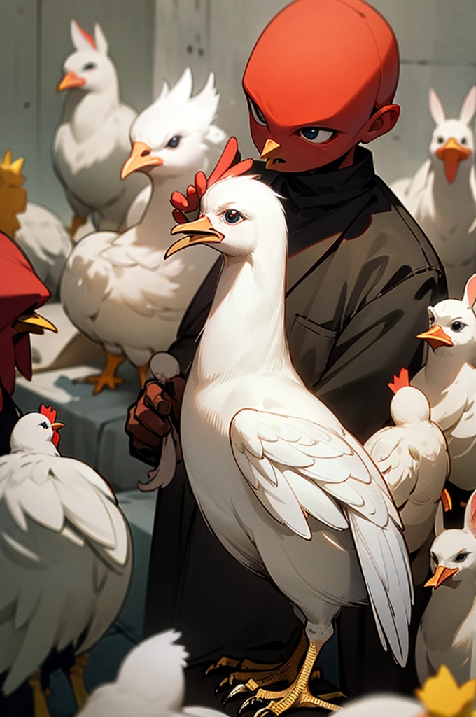 Newborn chicken with a humanoid shape