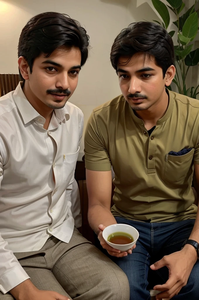 Modiji and dhruv rathee drinking tea