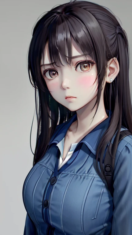 ((Best Picture Quality)), ((Masterpiece)), (Detail), Female, dissatisfied expression, depressed, looking sideways, talking to many people