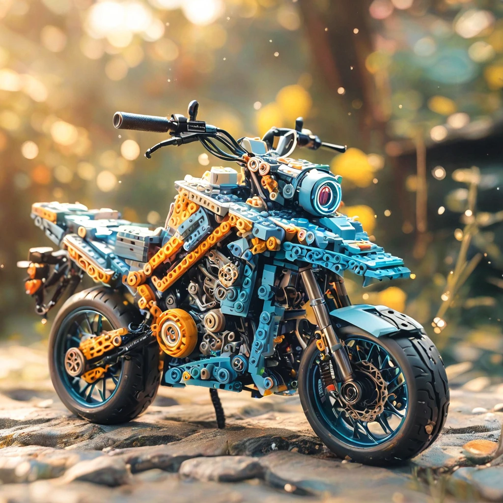 Lego electric motorcycle（（artwork）））， （（best quality））， （（Intricate details））， （（Surreal））（8K）