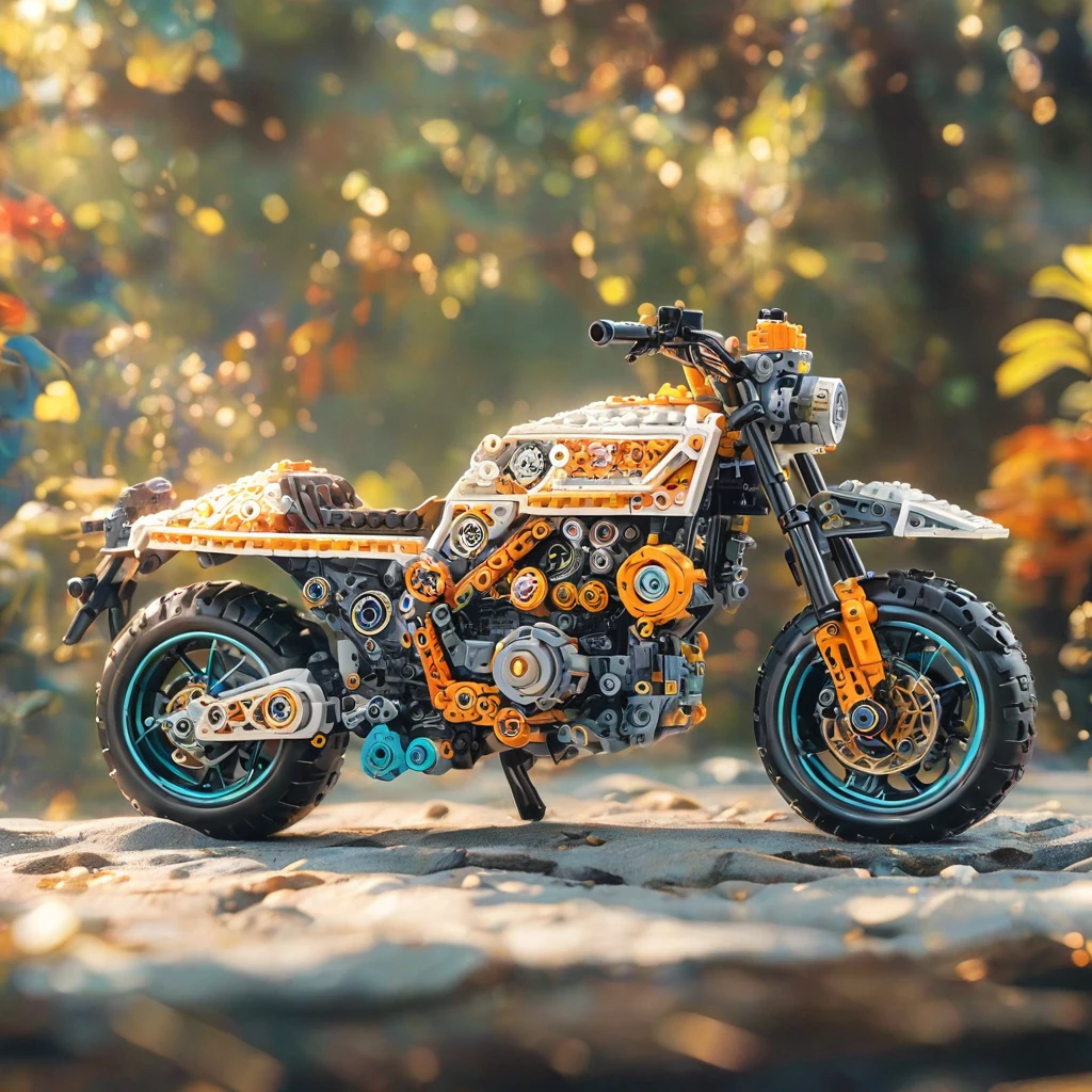 Lego electric motorcycle（（artwork）））， （（best quality））， （（Intricate details））， （（Surreal））（8K）