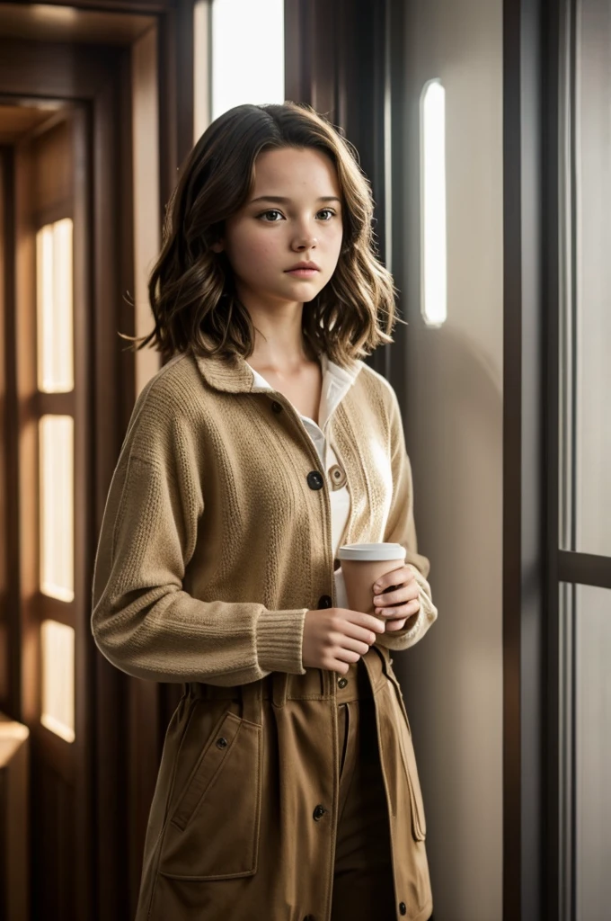 Brunette girl identical to Cailee Spaeny