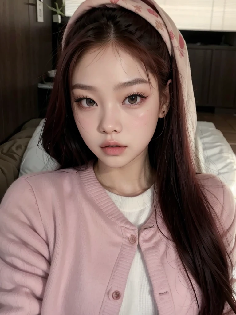 jennie of blackpink with red hair