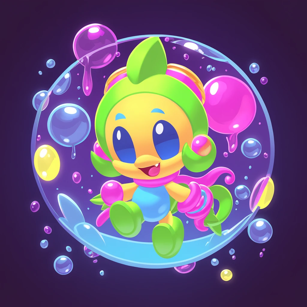 Deadly Dreamer in tentacle bubble bobble game art style