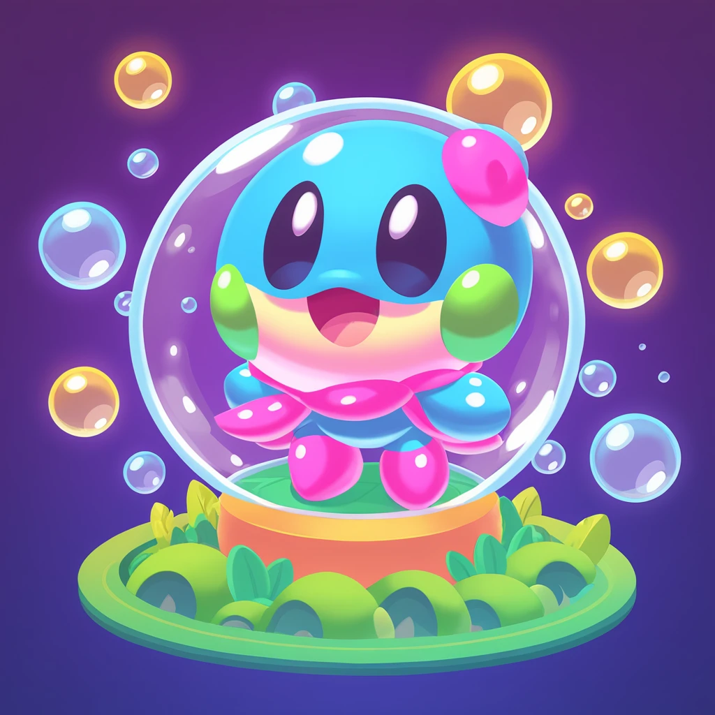 Deadly Dreamer in tentacle bubble bobble game art style
