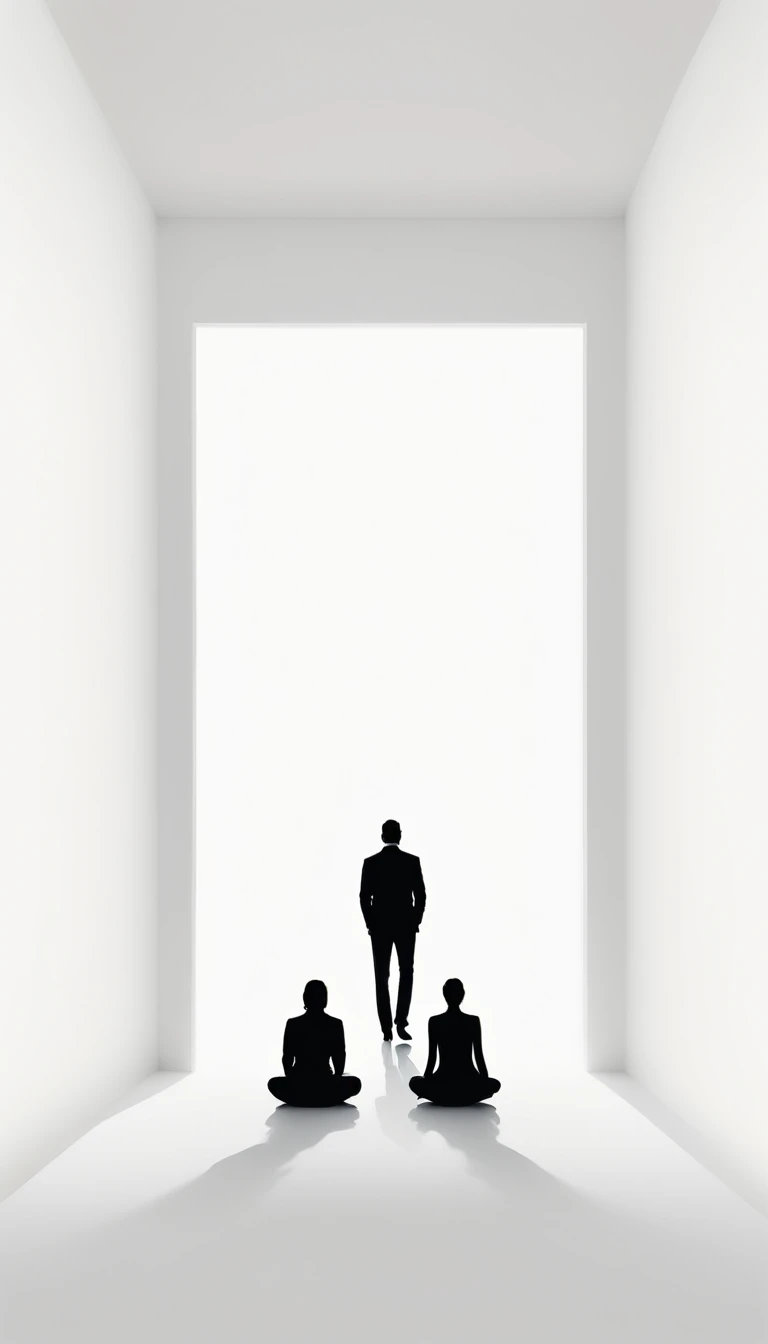 People silhouette,50%White Space