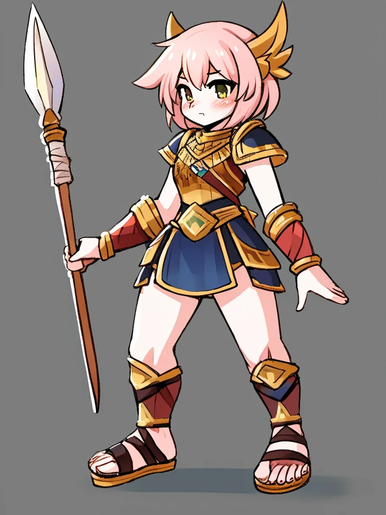 1girl, furry, furry_female, lizard_girl, solo, wearing full body, plate armor, , gladiator sandals, humanoid feet, holding a spear, nosebleed,bloody nose