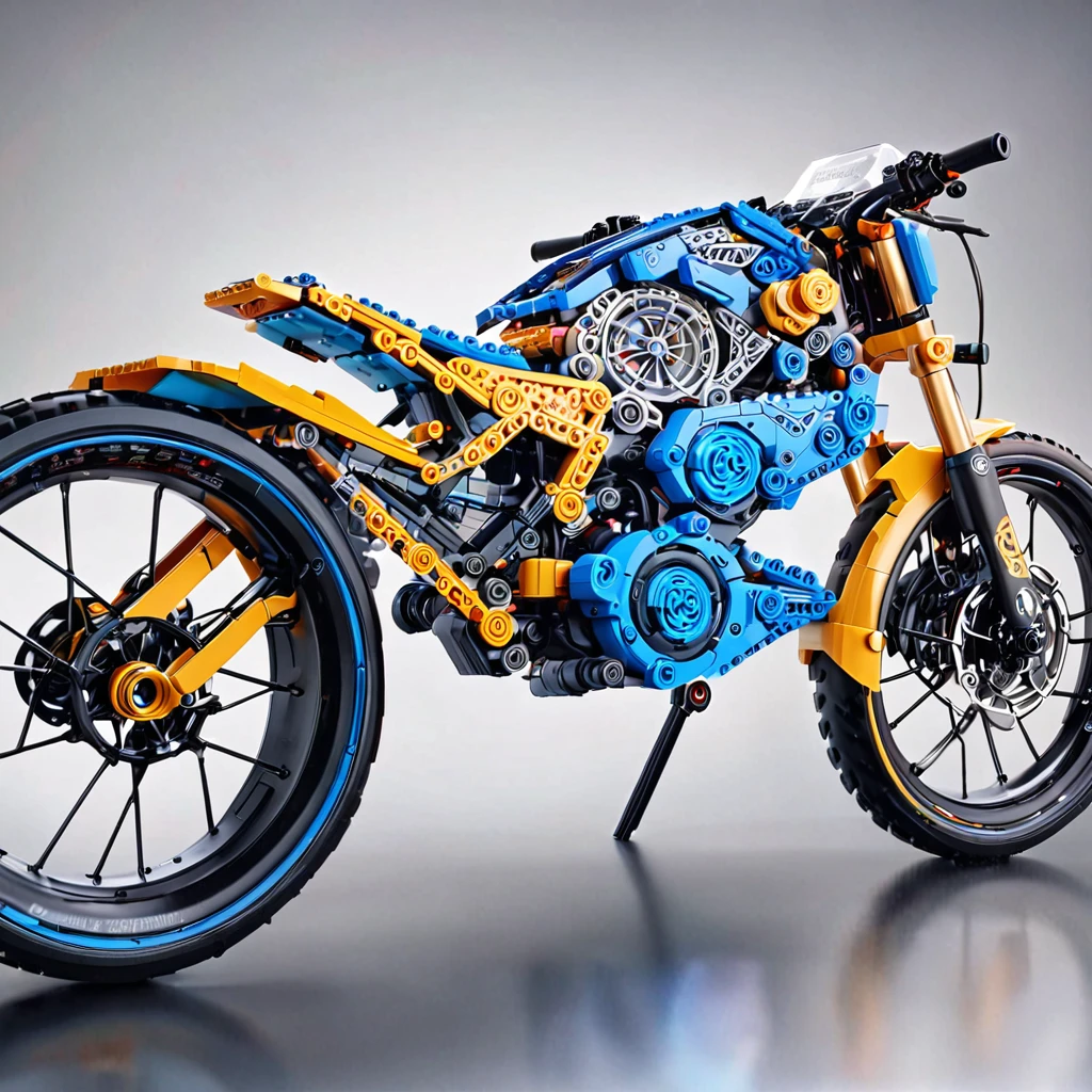 Lego electric motorcycle（（artwork）））， （（best quality））， （（Intricate details））， （（Surreal））（8K）