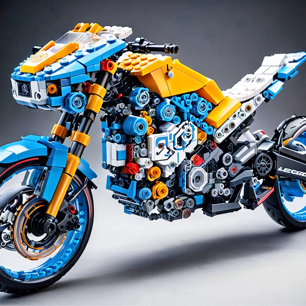 Lego electric motorcycle（（artwork）））， （（best quality））， （（Intricate details））， （（Surreal））（8K）