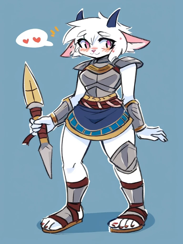1girl, furry, furry_female, lizard_girl, solo, wearing full body, plate armor, , gladiator sandals, humanoid feet, holding a spear, nosebleed,bloody nose