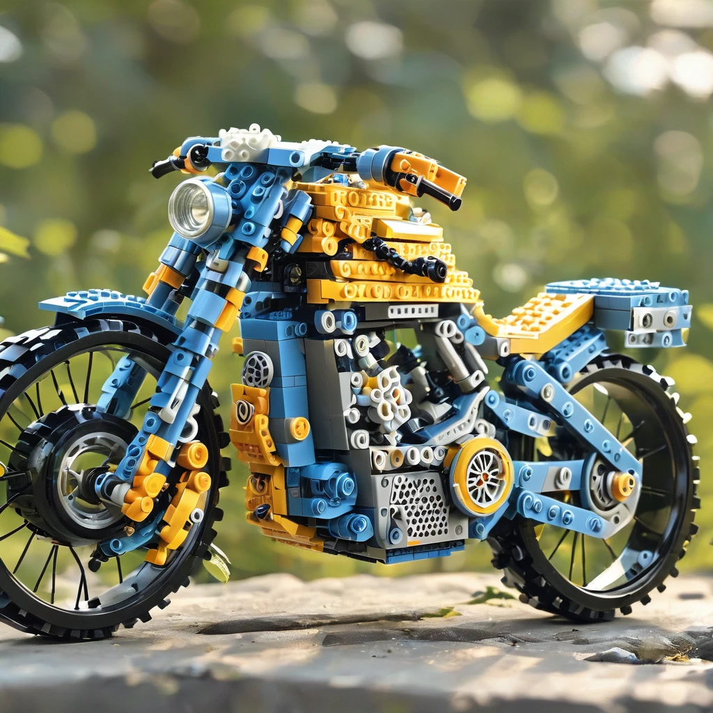 Lego electric motorcycle（（artwork）））， （（best quality））， （（Intricate details））， （（Surreal））（8K）