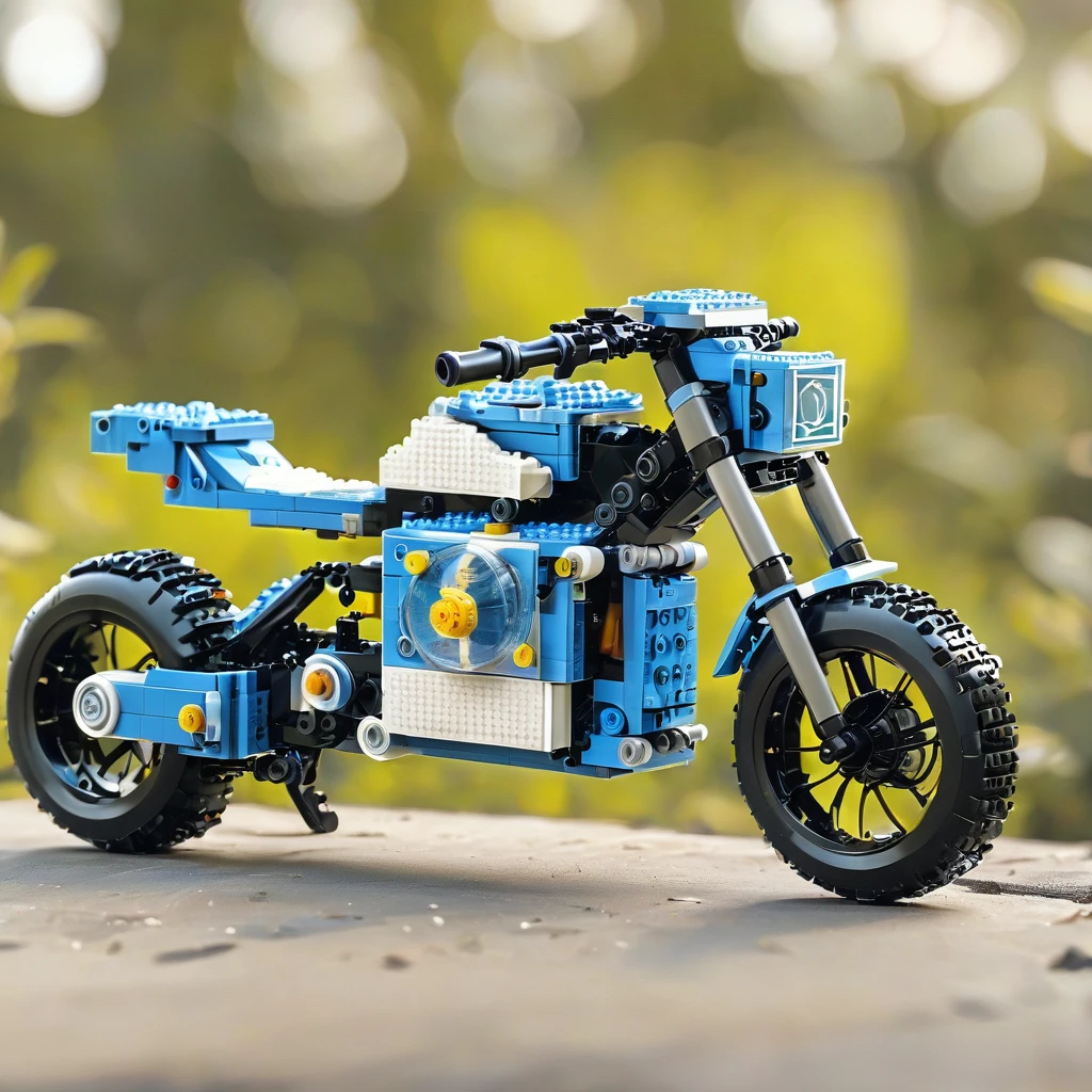 Lego electric motorcycle（（artwork）））， （（best quality））， （（Intricate details））， （（Surreal））（8K）