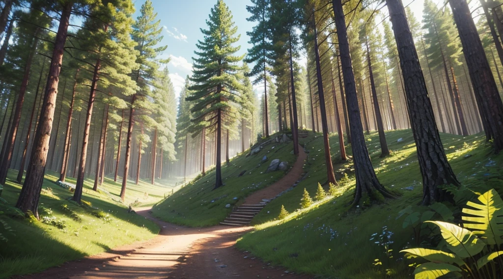 forest with trail facing left