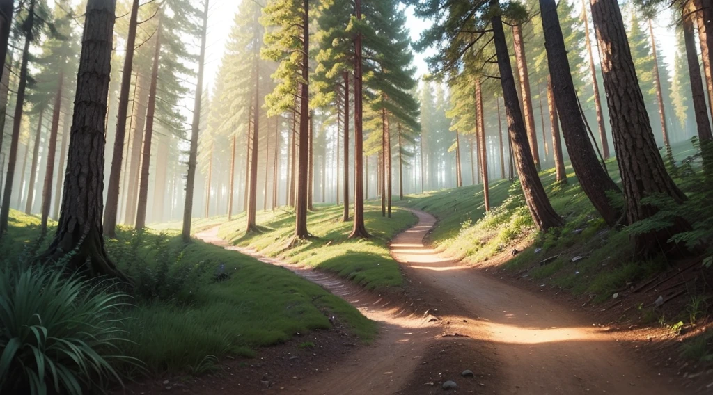 forest with trail facing left