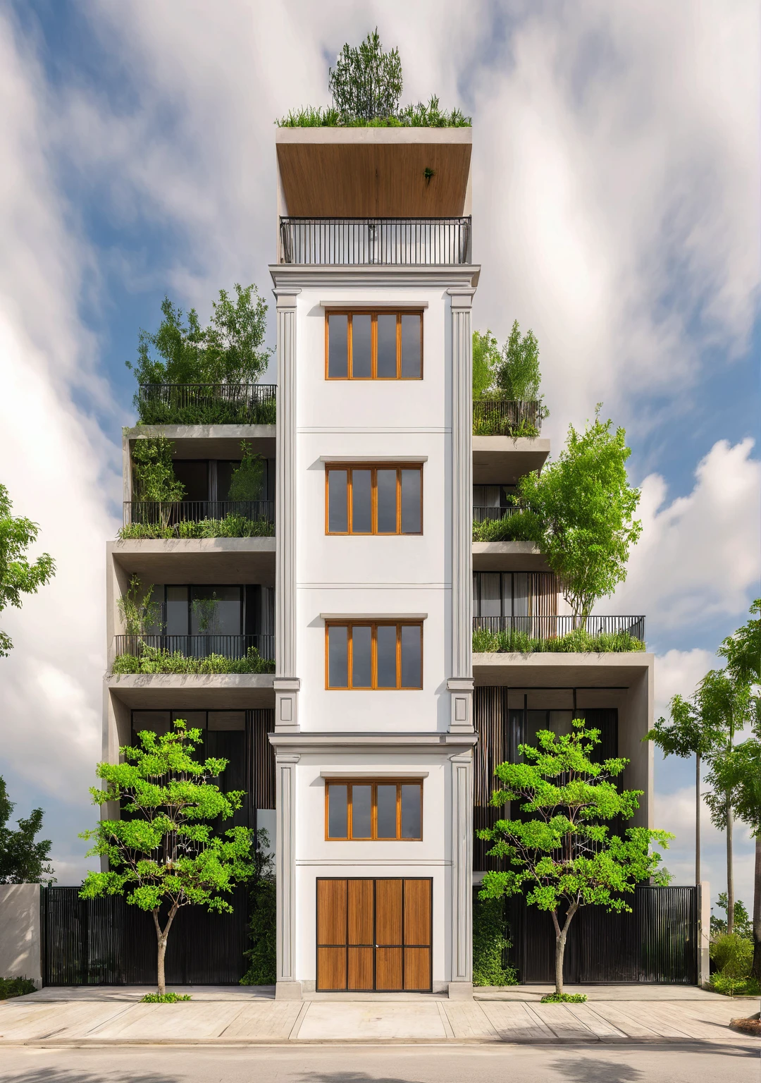 Raw photo,Masterpiece, high quality, best quality, authentic, super detail,
exterior, outdoors, house style neoclassic on the street ,aiaigroup,
road,pavement, grass, trees, sky, cloud, (day:1.1)