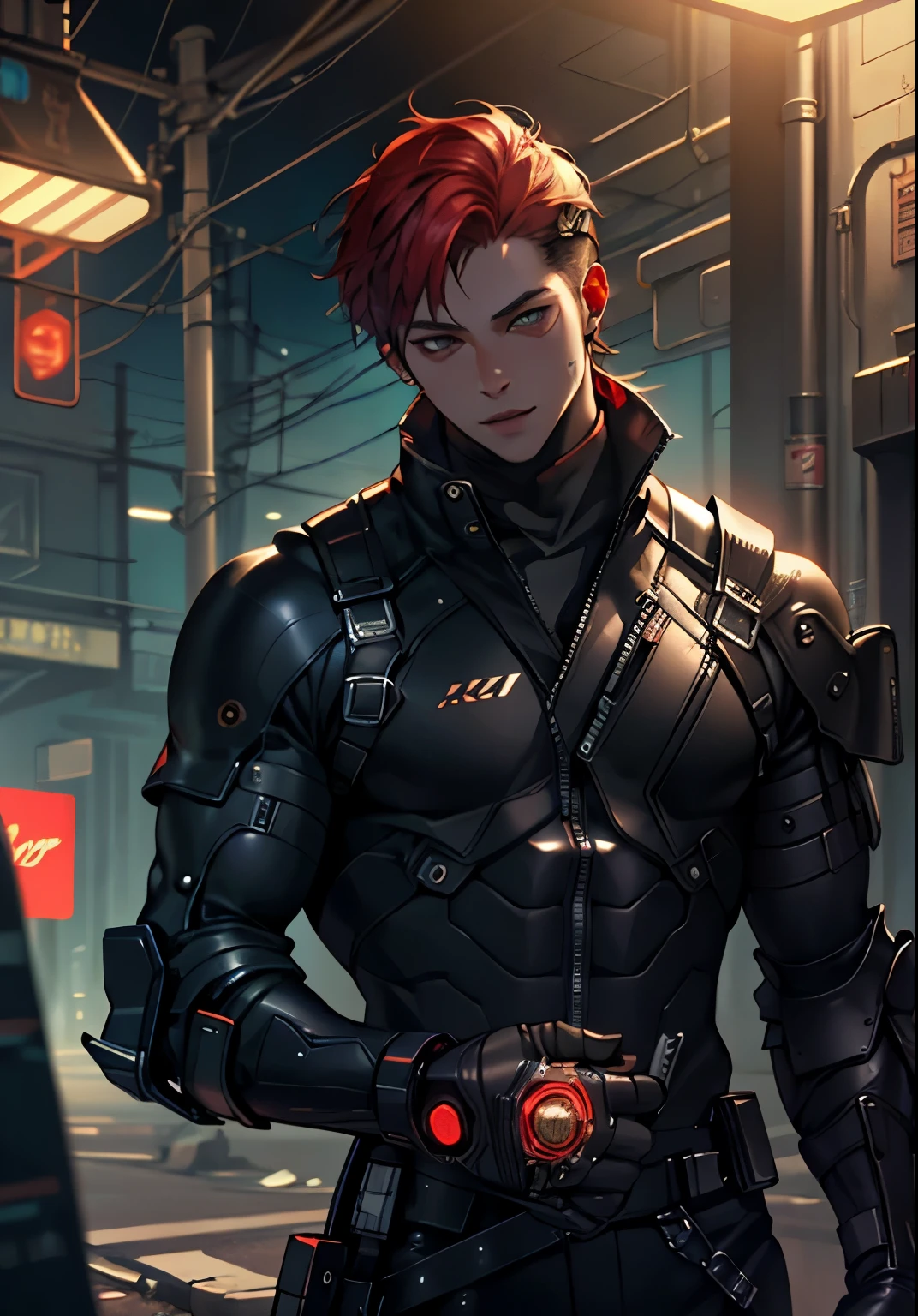 Super detailed, High resolution, Super detaileded, Highest quality, wonderful, Highest quality, Highly detailed CG Unity 8k wallpaper, Cinema Lighting, Cat lover, cyber punk, Red Boy.cool