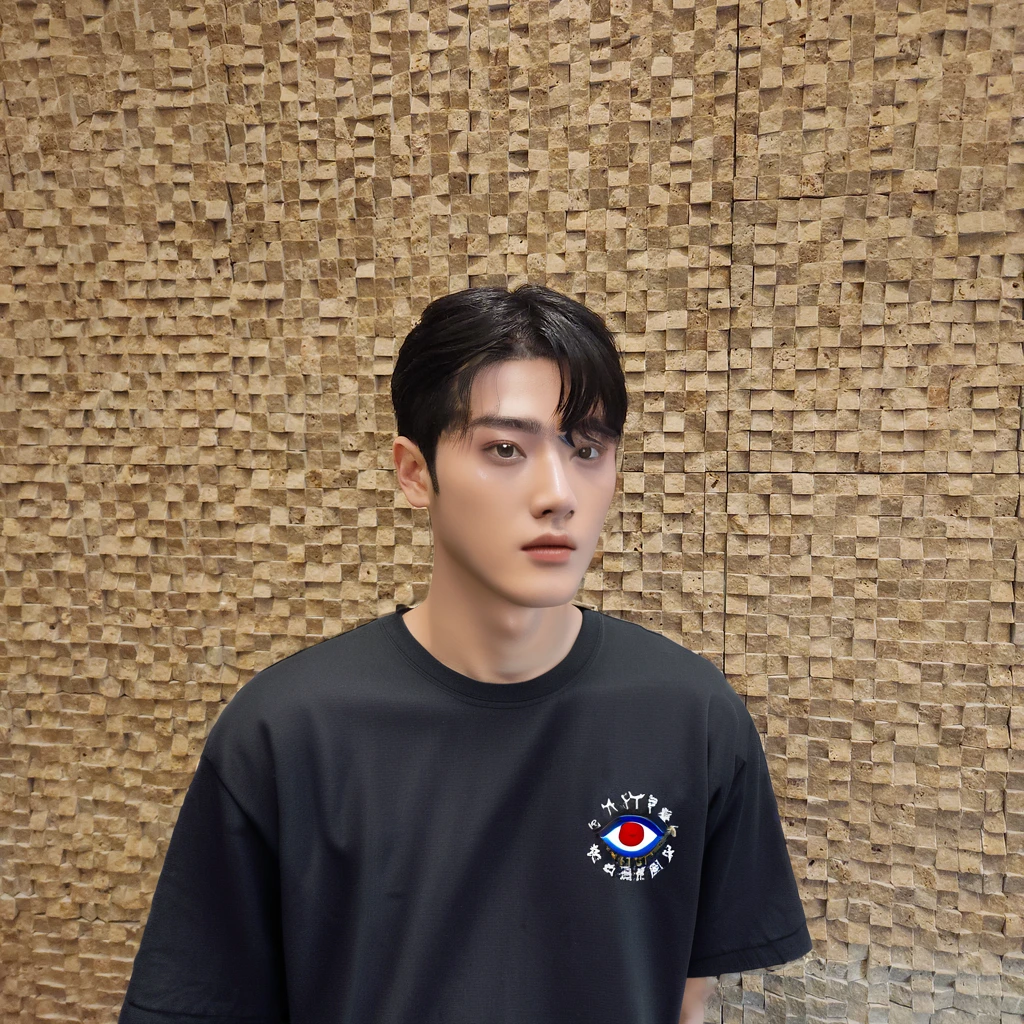 Best Quality, 8k, Masterpiece, (Portrait: 1.3), (photo realistic:1.4), (hyper realistic:1.4), Sharp Focus, looking at viewer, (smoother lighting:1.1), (increase cinematic lighting quality:0.9), realistic lighting, backlighting, light on face, ray trace, (brightening light:1.2), (Increase quality:1.4), sharp detail, (best quality real texture skin:1.4), finely detailed eyes, black_eyes, finely detailed face, 25 year old Korean man, (black formal_shirt:1.4), (Create an image maintaining the original base model hairstyle:1.5)