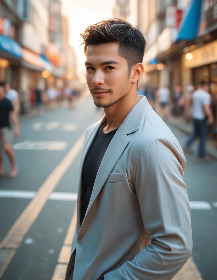 score_9, score_8_superior, score_7_superior, evaluation_save , Realistic handsome Japanese men ,street