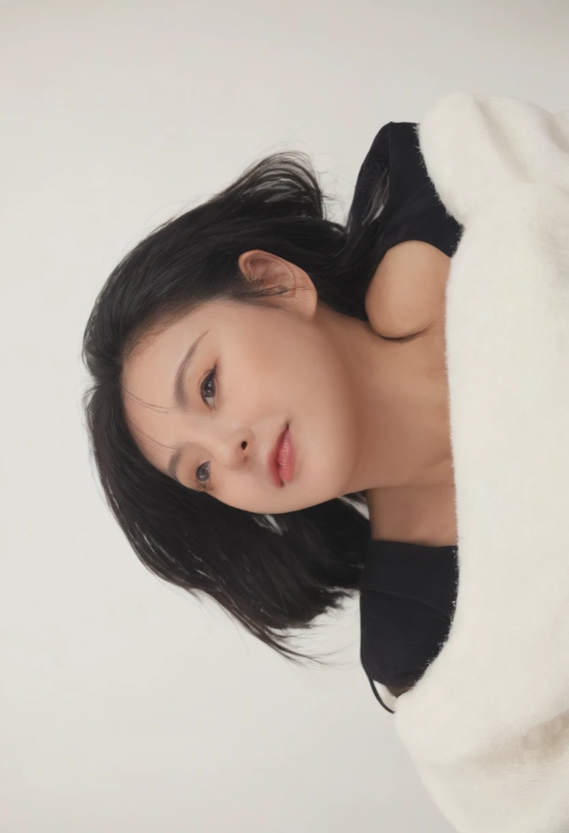 Best Quality, 8k, Masterpiece, (Portrait: 1.3), (photo realistic:1.4), (hyper realistic:1.4),
Sharp Focus, looking at viewer, (smoother lighting:1.1),
(increase cinematic lighting quality:0.9), realistic lighting, backlighting,
light on face, ray trace, (brightening light:1.2), (Increase quality:1.4), sharp detail,
(best quality real texture skin:1.4), finely detailed eyes, black_eyes,
finely detailed face, 25 year old Korean woman