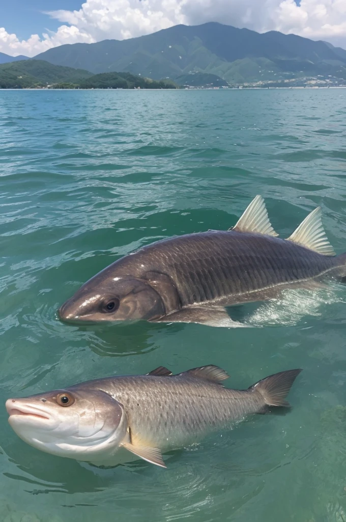 Draw an unidentified creature called Chi-kun, which lives at the bottom of Lake Biwa.