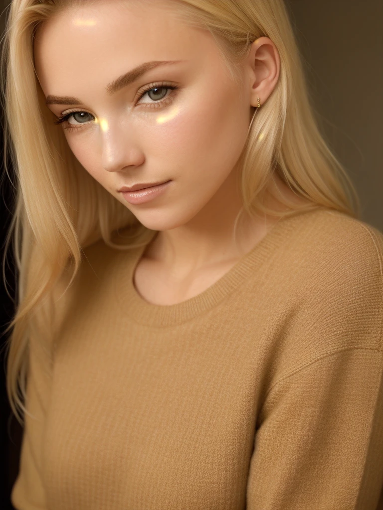 Blonde sweater woman