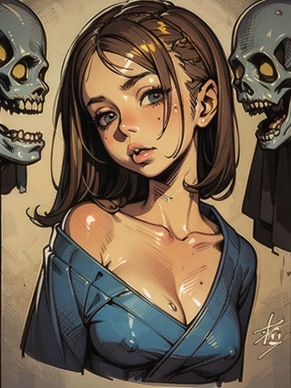 (High resolution), (Very delicate), (clear), Realistic，((A girl with black hair and golden inner color)).((cyber punk)），face，Realistic skin、A fusion of Japanese style and the near future、Dark Eyes、Astrology
